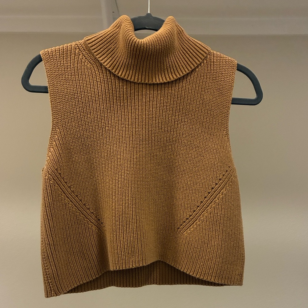 French Connection Brown Sleeveless Knit Sweater